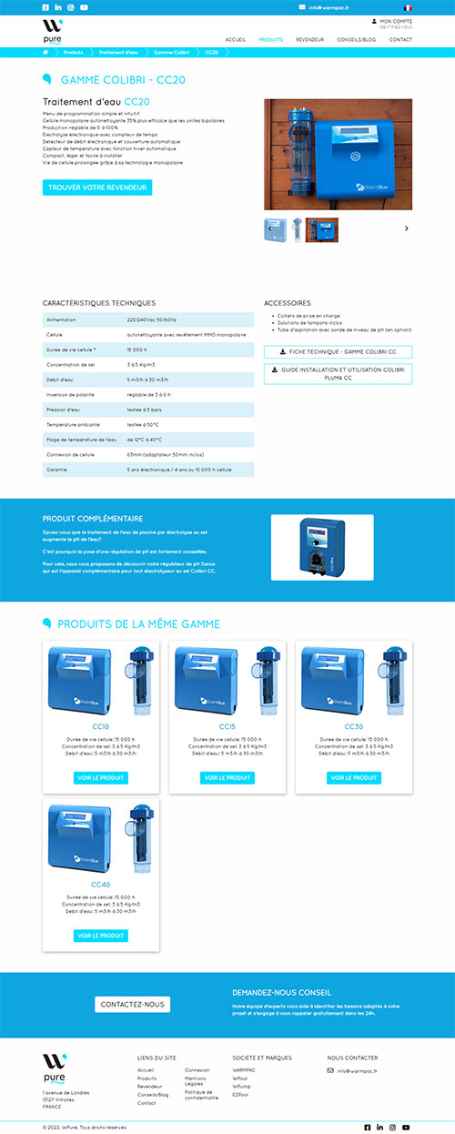 WPASIA CO. LTD. Portfolio WPure Technical Sheet Product page